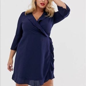 Outrageous Fortune Ruffle Wrap Dress Fluted Sleeve